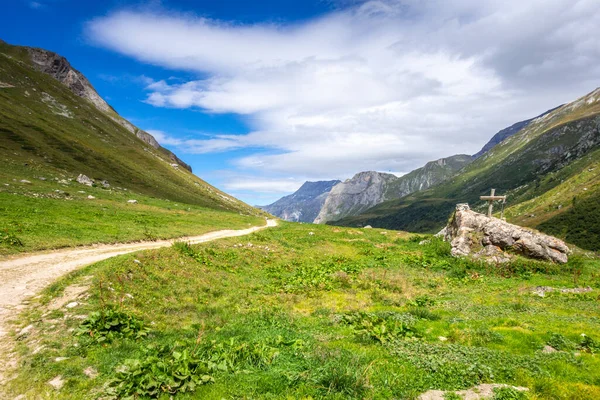 Paisagem Montanha Trilhas Para Caminhadas Parque Nacional Pralognan Vanoise Alpes — Fotografia de Stock