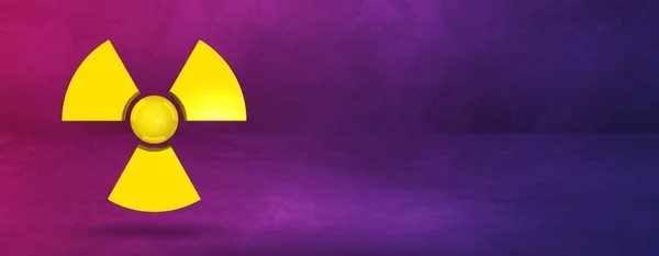 Радіоактивний Символ Ізольований Фіолетовому Банері Студії Ілюстрація — стокове фото