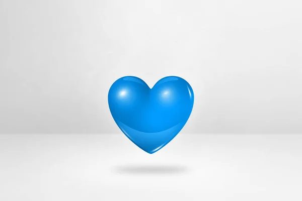 Corazón Azul Aislado Sobre Fondo Estudio Blanco Ilustración — Foto de Stock