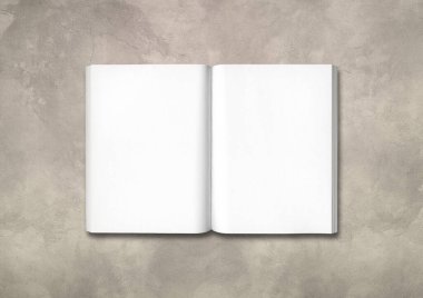 Somut arkaplanda izole edilmiş açık kitap