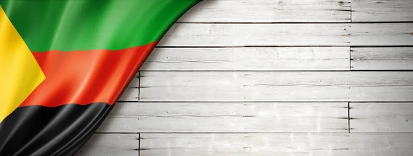 Azawad Mnla Vlag Oude Witte Muur Horizontale Panoramische Banner — Stockfoto