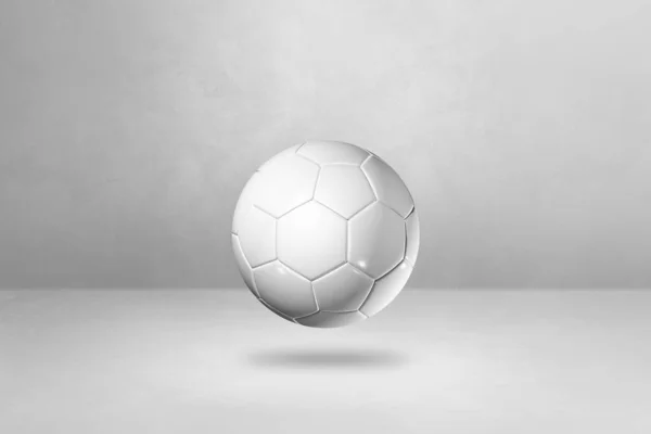 Bola Futebol Branco Isolada Fundo Estúdio Branco Ilustração — Fotografia de Stock