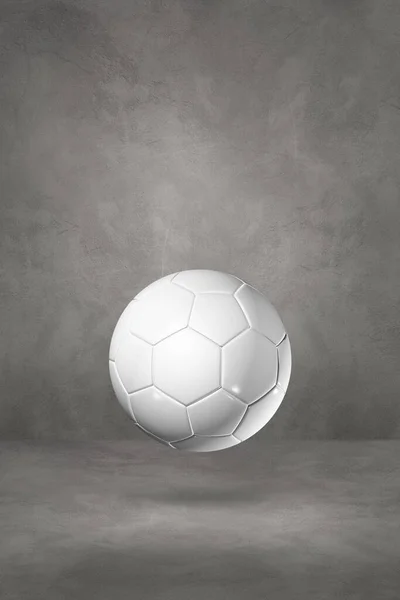 Pallone Calcio Bianco Isolato Uno Sfondo Studio Cemento Illustrazione — Foto Stock