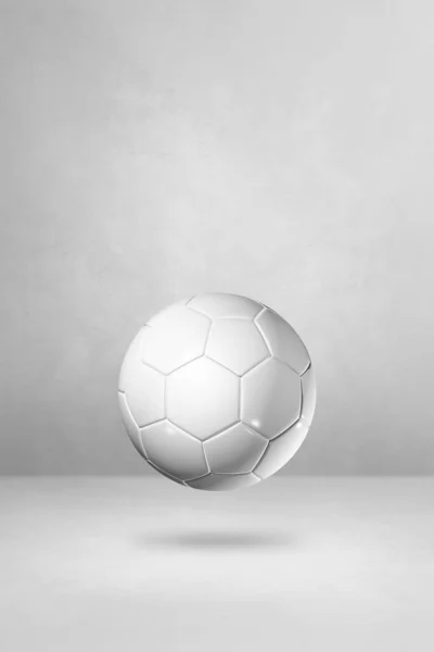 Bola Futebol Branco Isolada Fundo Estúdio Branco Ilustração — Fotografia de Stock