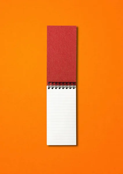 Aperto Vuoto Spirale Notebook Mockup Isolato Arancione — Foto Stock