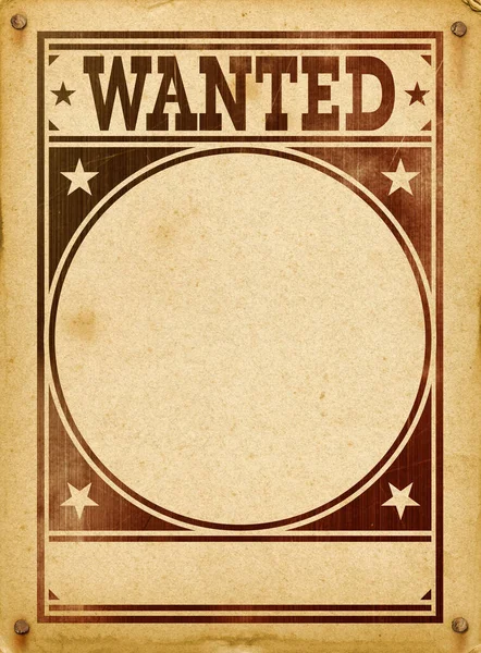 Empty Wanted Poster Vintage Design Old Parchment — Stock Photo, Image