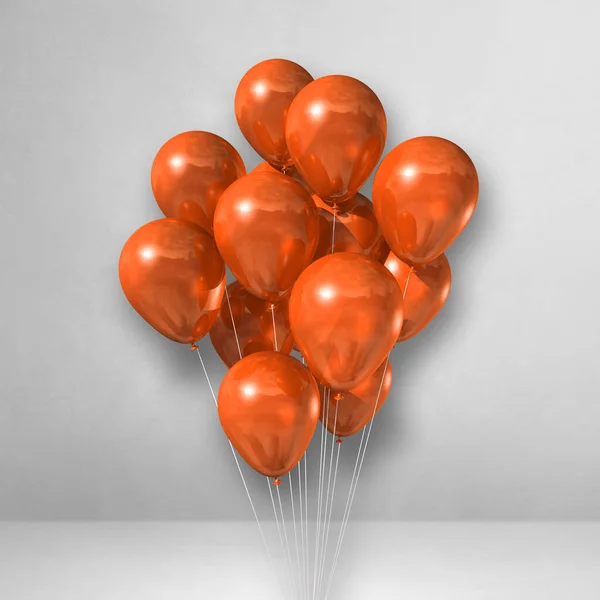 Orange Balloons Bunch White Wall Background Illustration Render — Stock Photo, Image
