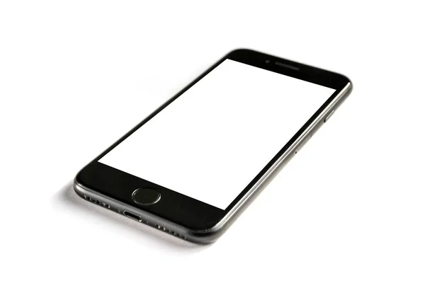 Paris France March 2021 Iphone Smartphone Blank Mockup Template White — Stock Photo, Image