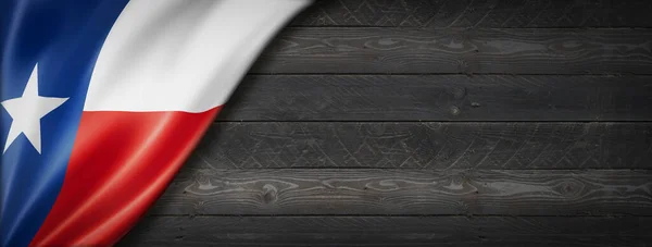 Bandeira Texas Banner Parede Madeira Preta Eua Ilustração — Fotografia de Stock