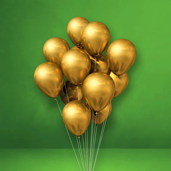 Bouquet Ballons Sur Fond Mur Vert Illustration Rendu — Photo