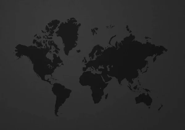Mapa Świata Odizolowany Tle Czarnej Ściany — Zdjęcie stockowe