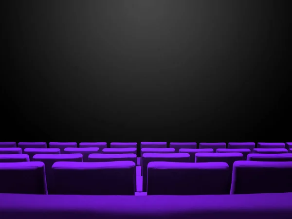 Cinema Movie Theatre Purple Seats Rows Black Copy Space Background — Stock Photo, Image