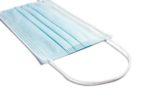 Disposable Surgical Mask Isolated White Background Covid Protection — Stock Photo, Image
