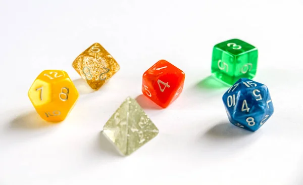 Special Colorful Dices Group Role Playing Games — Stock Photo, Image
