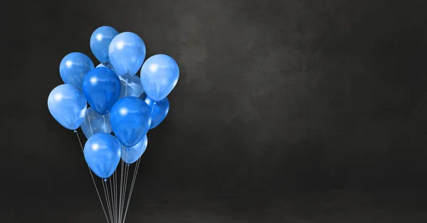 Mavi Balonlar Arka Planda Bir Araya Toplanmış Yatay Pankart Illüstrasyon — Stok fotoğraf