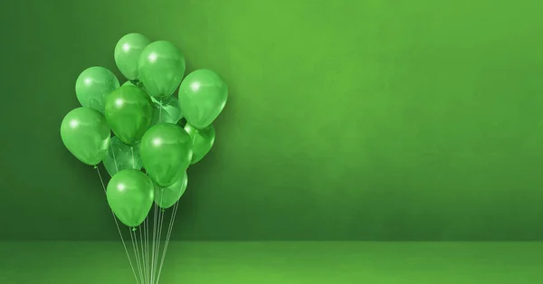 Ballonnen Bos Een Groene Muur Achtergrond Horizontale Banner Illustratie Renderen — Stockfoto