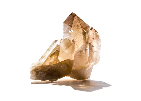 Pierre Quartz Fumé Isolée Sur Fond Blanc — Photo