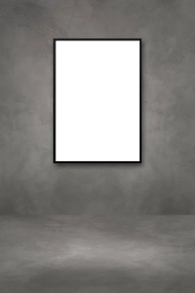 Чорна Рамка Картини Висить Темній Бетонній Стіні Порожній Макет — стокове фото