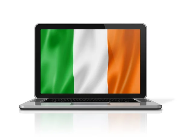 Bandeira Irlanda Tela Laptop Isolado Branco Renderização Ilustração — Fotografia de Stock