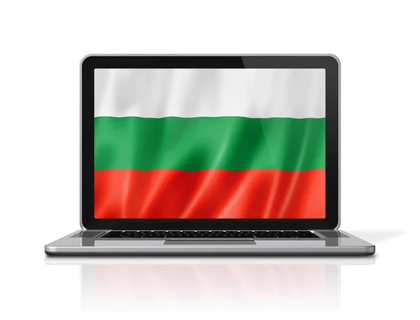 Bulgarije Vlag Laptop Scherm Geïsoleerd Wit Illustratie Renderen — Stockfoto
