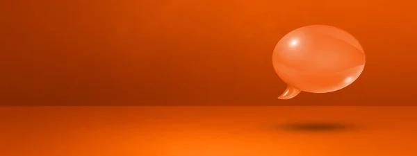 Оранжевый Пузырь Речи Изолирован Бетонном Фоне Баннера Стены — стоковое фото