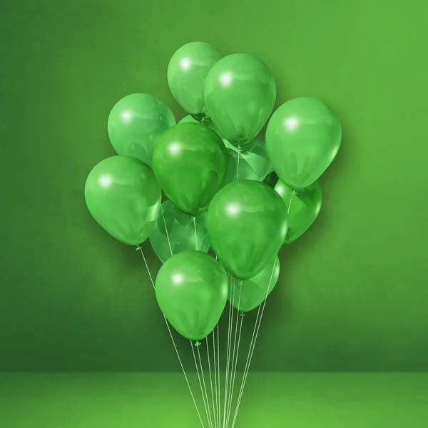 Balloons Bunch Green Wall Background Illustration Render — Foto Stock