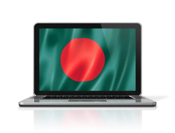 Bangladesh Flagga Bärbar Skärm Isolerad Vit Illustration Återgivning — Stockfoto