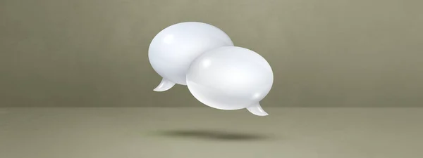 Белые Пузыри Речи Изолированы Сером Фоне Баннера — стоковое фото