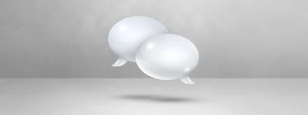 Белые Пузыри Речи Изолированы Светло Сером Фоне Баннера — стоковое фото