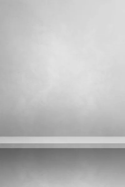 白い壁に空の棚 背景テンプレートシーン 縦の背景 — ストック写真