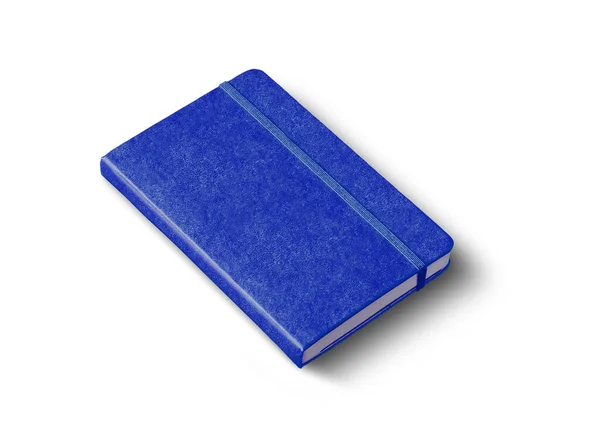 Marine Blauw Gesloten Notebook Mockup Geïsoleerd Wit — Stockfoto