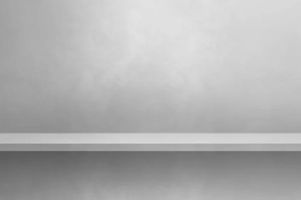 Порожня Полиця Білій Стіні Сцена Фонового Шаблону Горизонтальний Фон — стокове фото