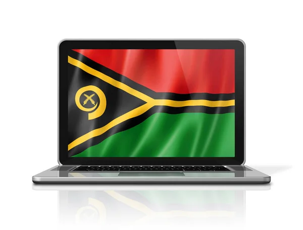 Vanuatu Flag Laptop Screen Isolated White Illustration Render — Stock Photo, Image