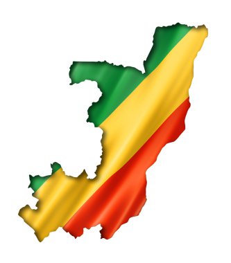 Congolese flag map clipart