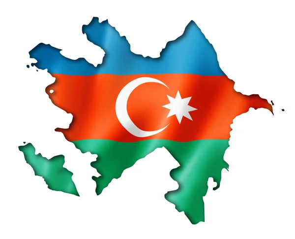 Azerbajdzjans flagga karta — Stockfoto