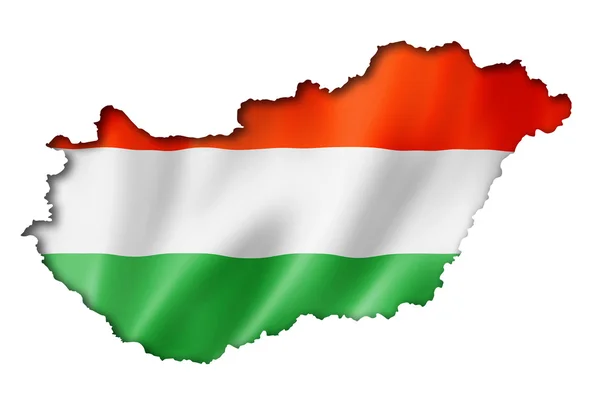 Hungarian flag map — Stock Photo, Image