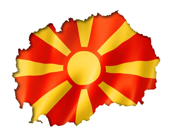 Macedonian flag map — Stock Photo, Image