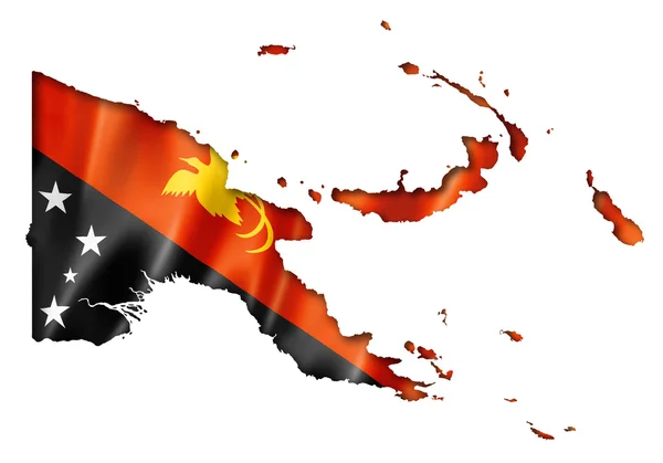 Papua-Neuguinea Flagge Karte — Stockfoto