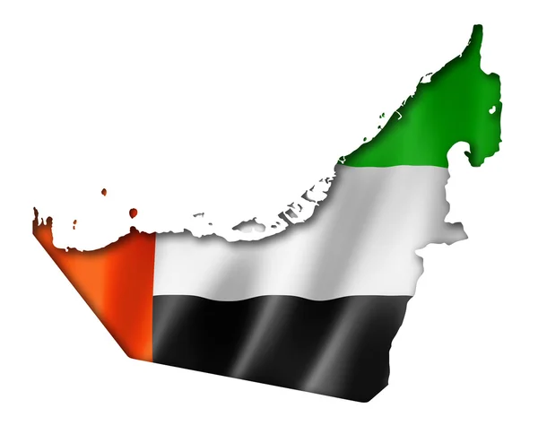 Birleşik Arap Emirlikleri Bayrak Haritası — Stok fotoğraf