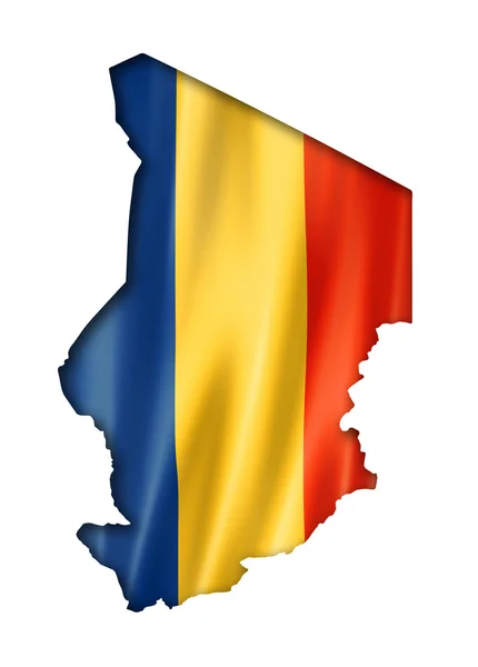 Tsjaad vlag kaart — Stockfoto