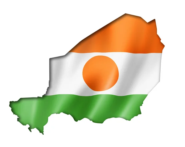 Niger Flagge Karte — Stockfoto