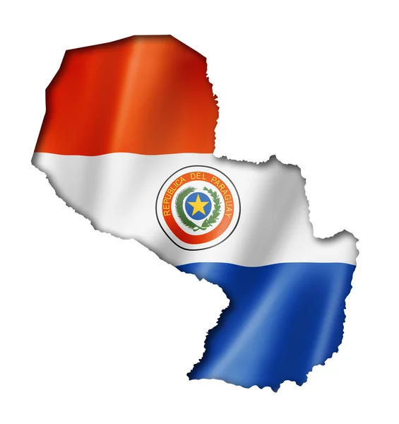 Paraguayan flag map — Stock Photo, Image