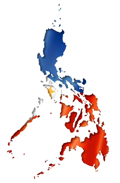 Φιλιππίνες σημαία χάρτη — Φωτογραφία Αρχείου