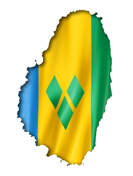 Saint Vincent and the Grenadines flag map — Stock Photo, Image