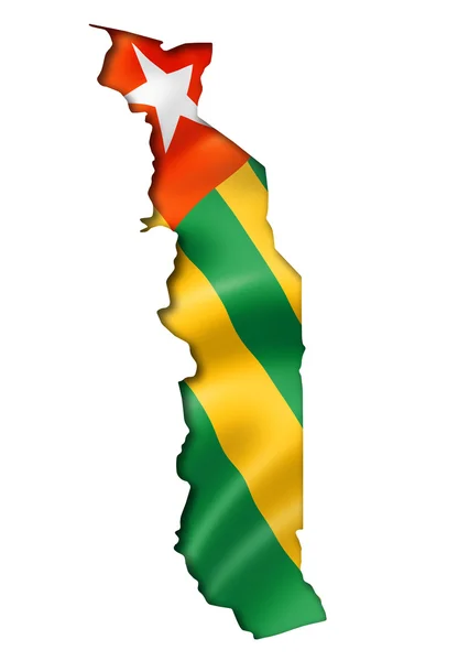 Togo flag map — Stock Photo, Image