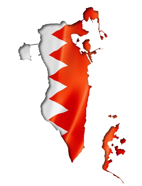 Bahrain flag map — Stock Photo, Image