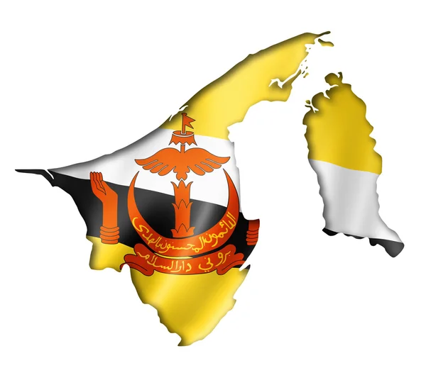 Bruneian lippu kartta — kuvapankkivalokuva