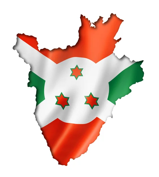 Burundi bayrağı Haritası — Stok fotoğraf