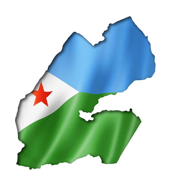 Djibouti flag map — Stock Photo, Image