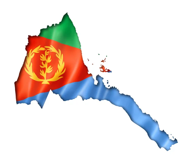 Eritreanska flaggan karta — Stockfoto